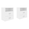 Table de chevet - vidaXL - 2 pcs - Blanc - Bois d'ingénierie - 50x32x60 cm