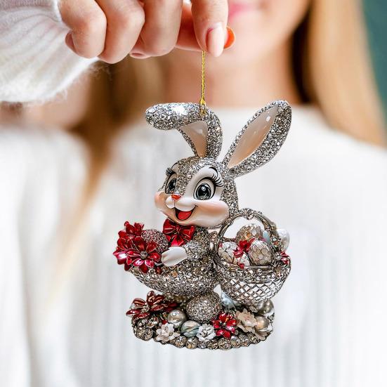 1/3 шт. Подвеска в виде пасхального кролика 2D плоский акриловый брелок милый кролик форма автомобиль