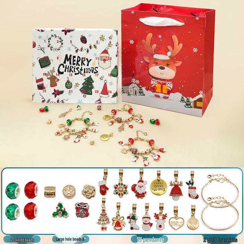 Gold Christmas Countdown Calendar: DIY Jewelry Set Gift