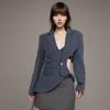 Women's 2025 Spring/Summer Long Sleeve Hollow Waist Suit Jacket - Unique Design