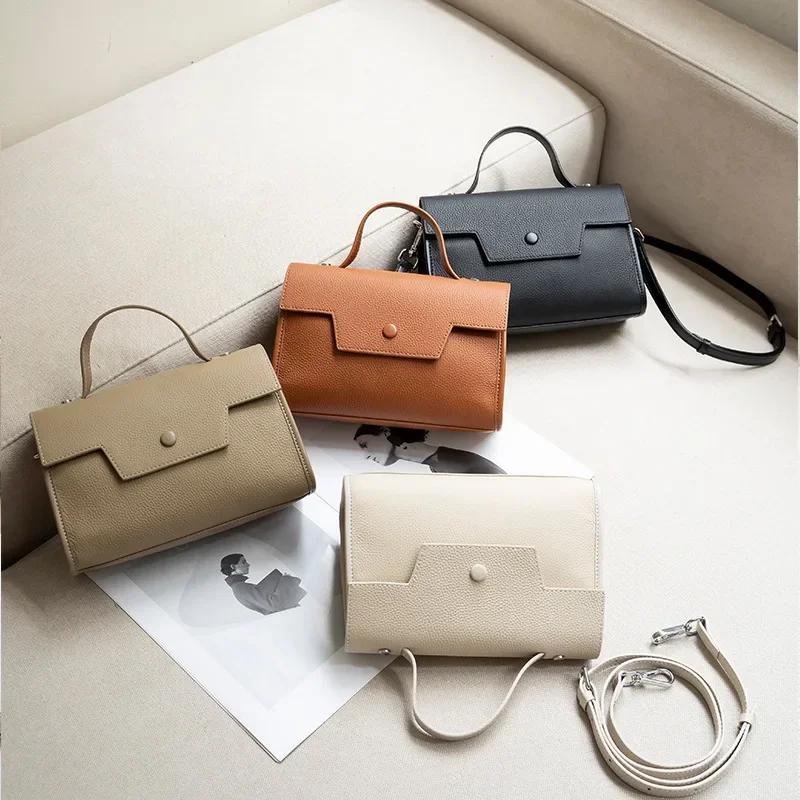 Женская сумка через плечо из натуральной кожи, кожаная сумка через плечо, сумки через плечо, нишевый дизайн, роскошные сумки, новый стиль