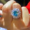 Сертифицированное SACEGEMS GRA кольцо с синим муассанитом 3 карата VVS1 Lab с бриллиантом, пасьянс, кольцо для женщин, обручальное кольцо, ювелирные изделия