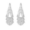 Super Flash Full Diamond Long Earrings Light Luxury Fashion Temperament Earrings Bridal Fashion Earrings Women's Earrings 1 Pair