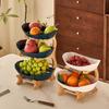 Three Layer Table Plates Dinnerware Wooden Kitchen Fruit Bowl with Floors Partitioned Dish Snack Candy Cake Stand Salad Bowl