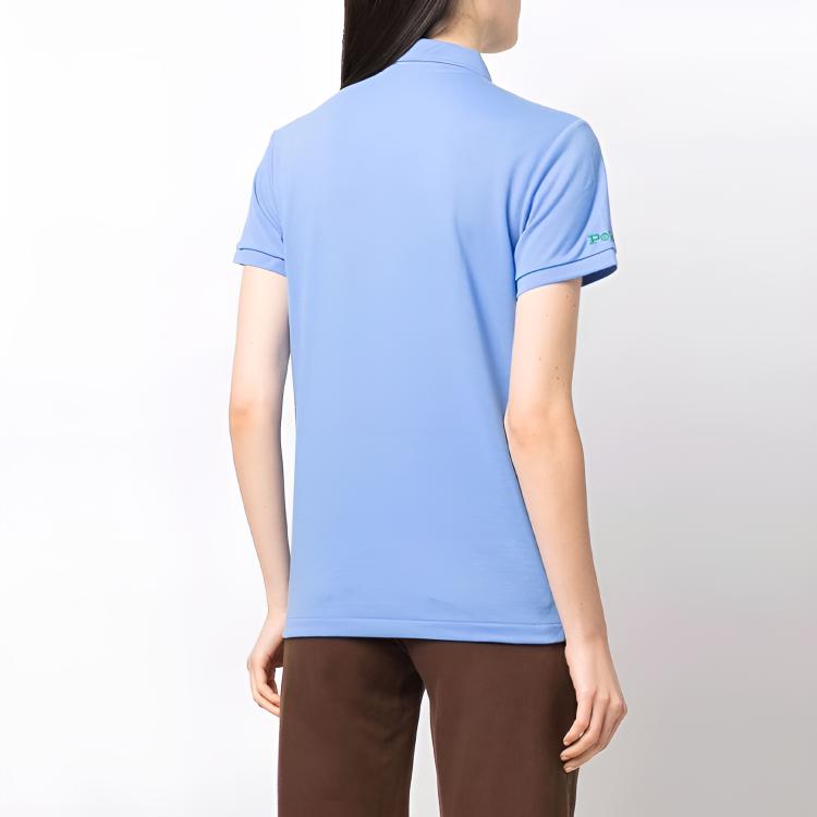 Polo Ralph Lauren Solid Logo Простая рубашка поло с коротким рукавом Женские топы Синий 211806666006