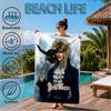 Custom Name Labyrinth Journey Beach Towel Microfiber Beach Towel, Lightweight and Quick-Dry, for Summer Travel, Swimming Pool Gift