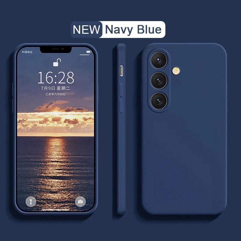 Простой портативный чехол из жидкого силикона для Samsung Galaxy S23 S 23 S22 Ultra S24FE для S25 S8 S9 S10 S20 S21, мягкая задняя крышка