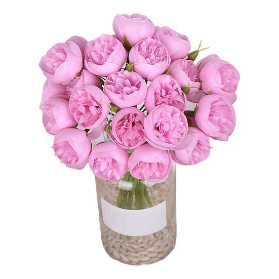 Имитация букета пионов Реалистичные на ощупь Не увядающие 27 головок Искусственные цветы DIY композиции