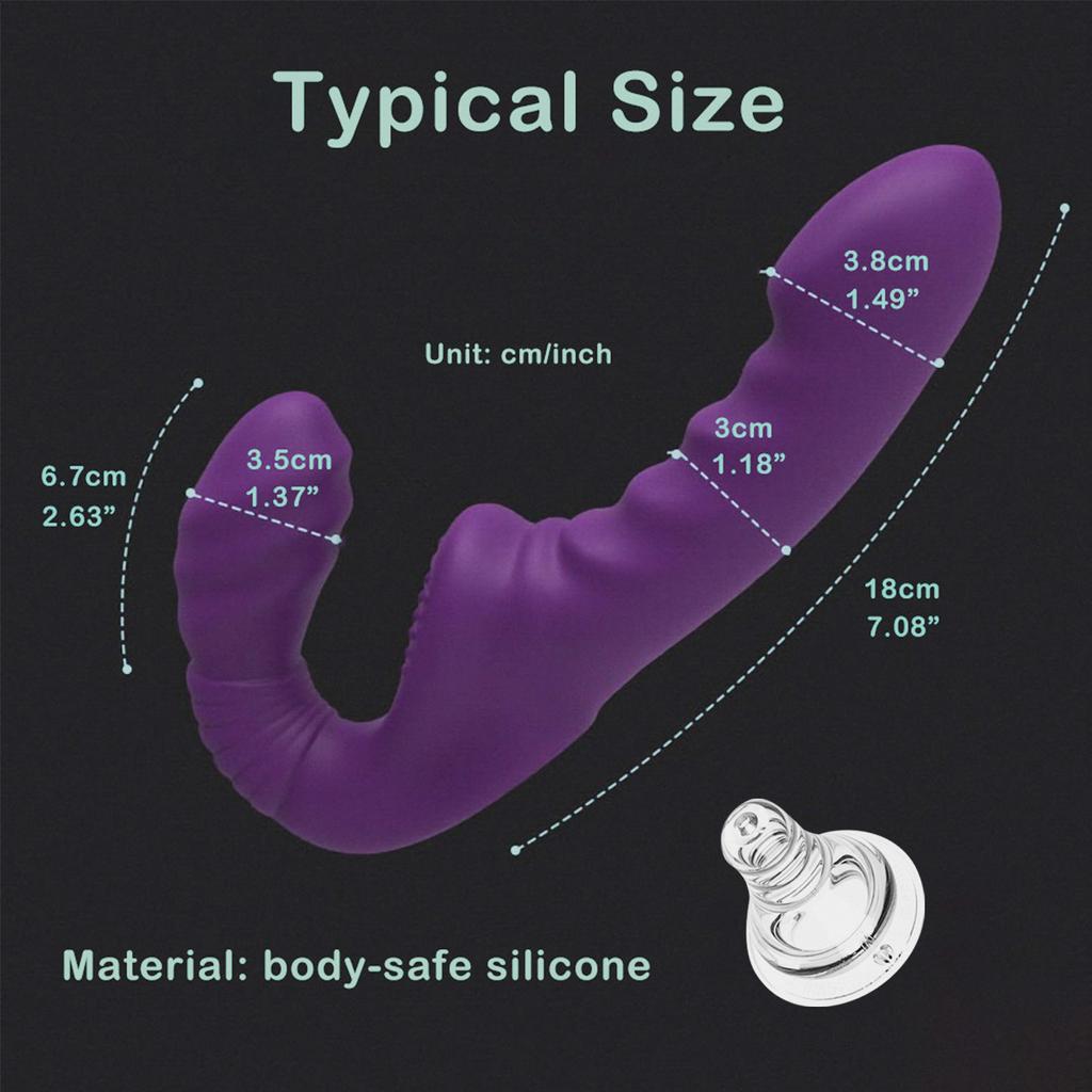 Strapless Strap-on Dildo Vibrator with Remote Control For Women Lesbian Couples G-Spot Double-Ended Adult Sex Toys with 10 Modes