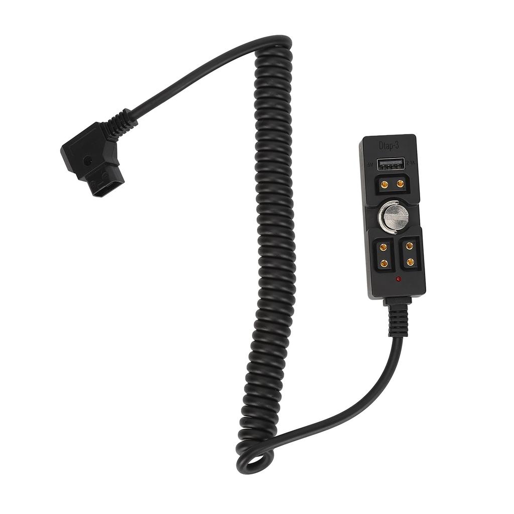 D Tap Male to 3 Port Female Splitter with 5V USB Indicator 1 4in Hand Screw Power Cable Connector for ARRI RED V Mount