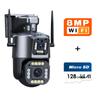12MP 6K WiFi IP Camera Outdoor PTZ Three Lens Dual Screens 10X Zoom Auto Tracking Human Waterproof 4K CCTV Security Protection