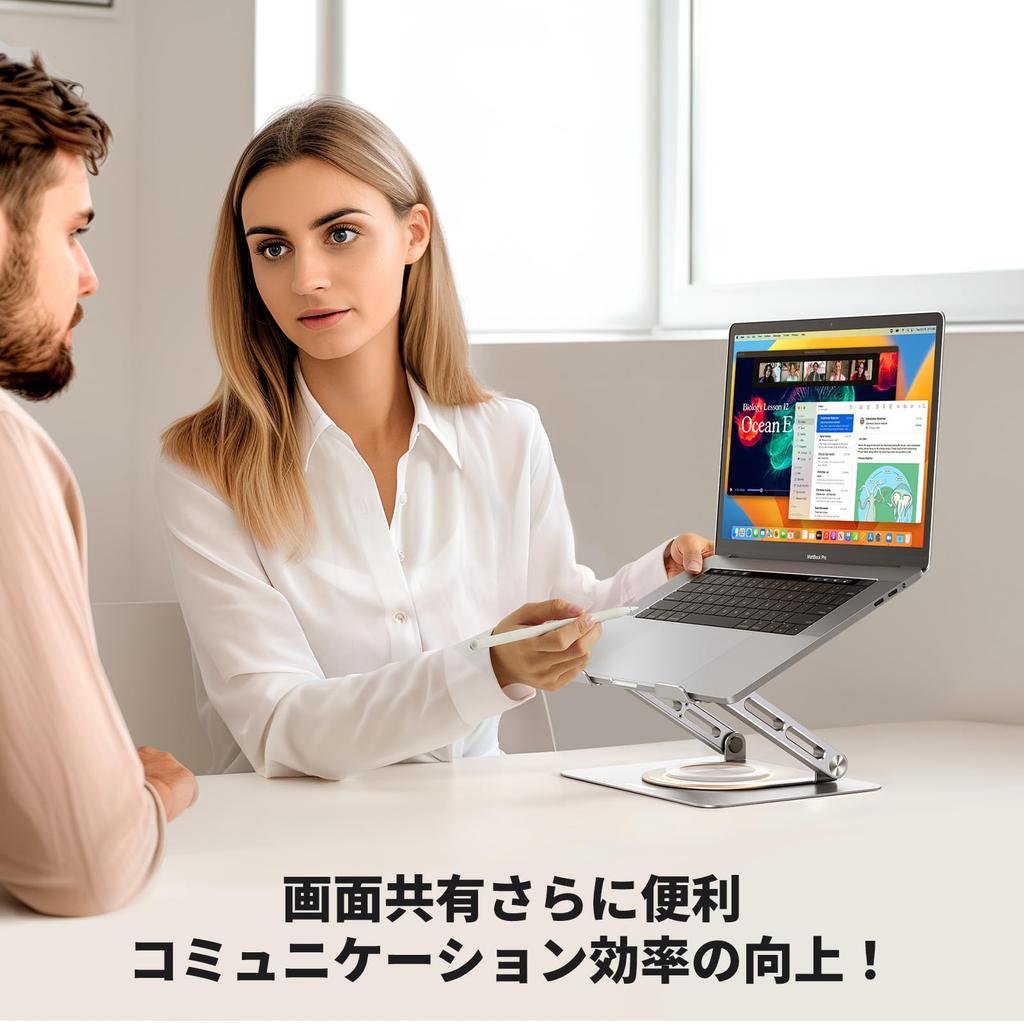 UGREEN Laptop 360 Degree PC Load Capacity Tablet Ergonomic Improves Improves High Heat Adjustable Made of Compatible with Laptop PCs Up To Silver