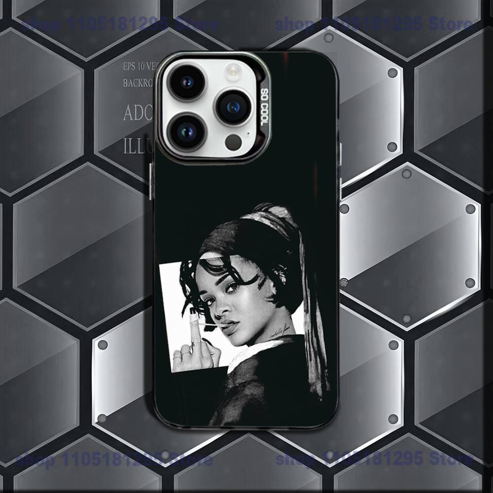 Новый чехол для телефона певицы R-Rihanna для iPhone 17,16e,16,ProMax,15,14,Plus,13,12,Mini,11,Pro Матовый Цветной Серебряный Роскошный Чехол