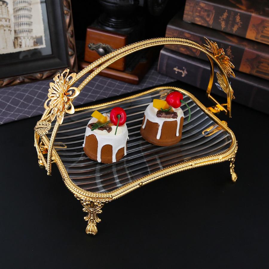 Золотая европейская портативная фруктовая тарелка фруктовая корзина высококлассное украшение для отеля украшение для дома