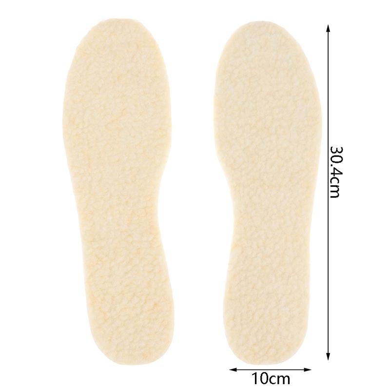 1 Pair Of Aluminum Foil Lamb Wool Insoles Winter Warm Soft Plus Velvet Insoles