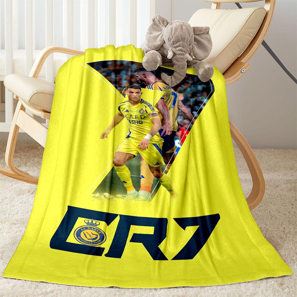 Ronaldo's Legacy Soccer Blanket Ultra-Soft Perfect for Picnics Sofa Livingroom Four Seasons Universal Stylish Decor