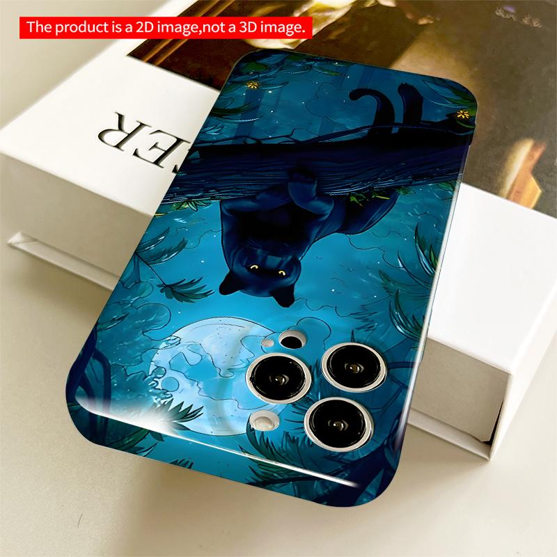 2DFlat Moonlit Panther in Jungle Night All inclusive film hard iPhone case, compatible with iPhone 18 Pro Max 17 16 15 14 13 12 11