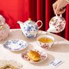 Flowering New Bone China Flower Teapot Set,Retro British Mother Child Flower Pot Souvenir Gift,High-end Luxury Wedding Gift
