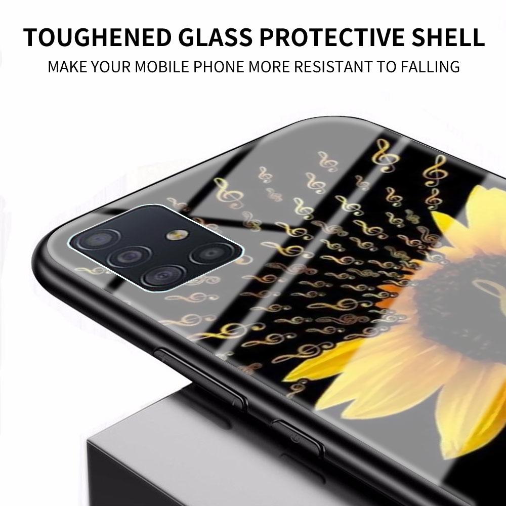 Чехол для телефона из закаленного стекла с подсолнухом и розой для iPhone Samsung Galaxy OnePlus Oppo Xiaomi Redmi Note SA 7 8 9 10 11 12 13 14 20 21 22 53 Pro Max Ultra