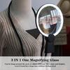 3 Color LED Lights Hands Free Magnifier Hanging Neck Magnifying Glass  Electronics Repair
