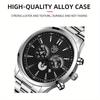 DEYROS Модные мужские часы Мужские роскошные кварцевые часы с календарем и ремешком из нержавеющей стали Мужские повседневные часы Лучший выбор для мужчин