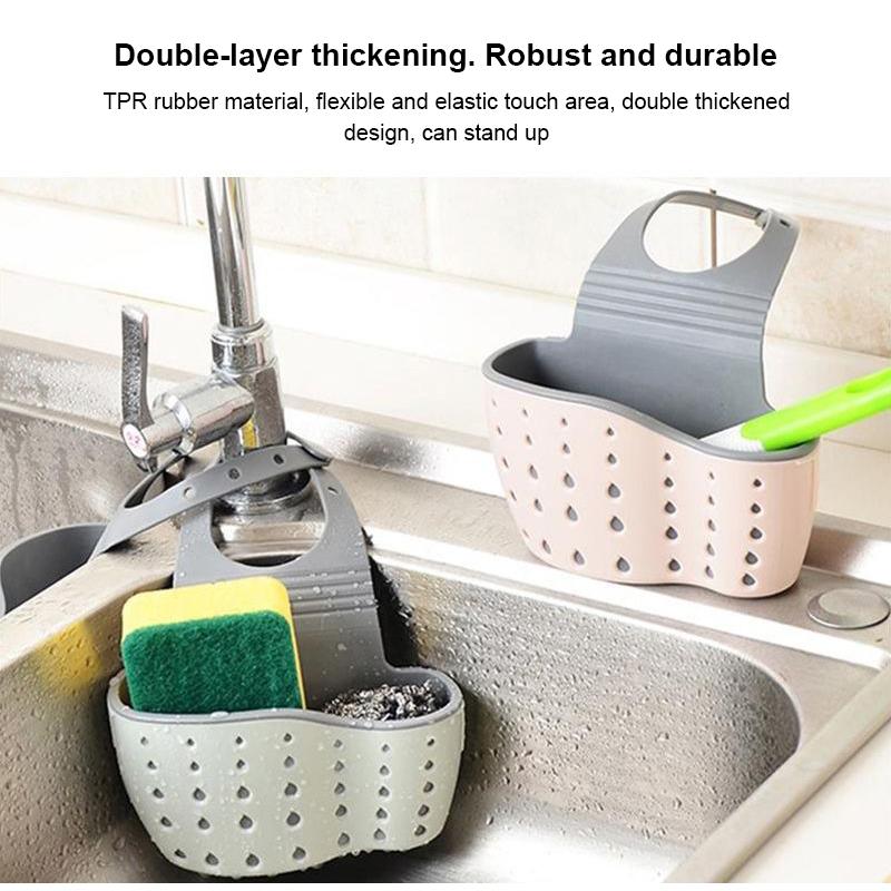 Кухонная сливная корзина для хранения, держатель для мыльной губки, держатель для кухонной раковины, регулируемая полка для губки, подвесная сливная корзина, кухонные инструменты