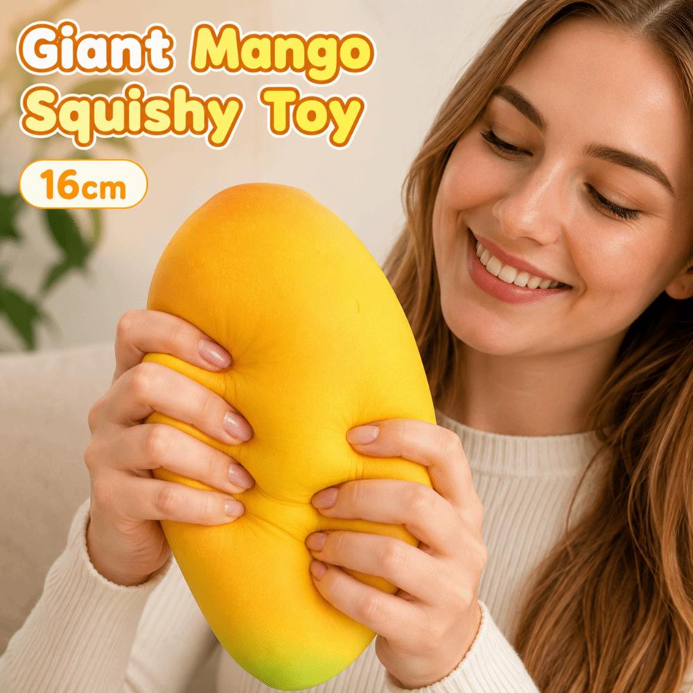 16cm Giant Mango Squishy Toy Super Soft Mango Squeeze Toy Realistic Fruits Pinch Office Desk Toy