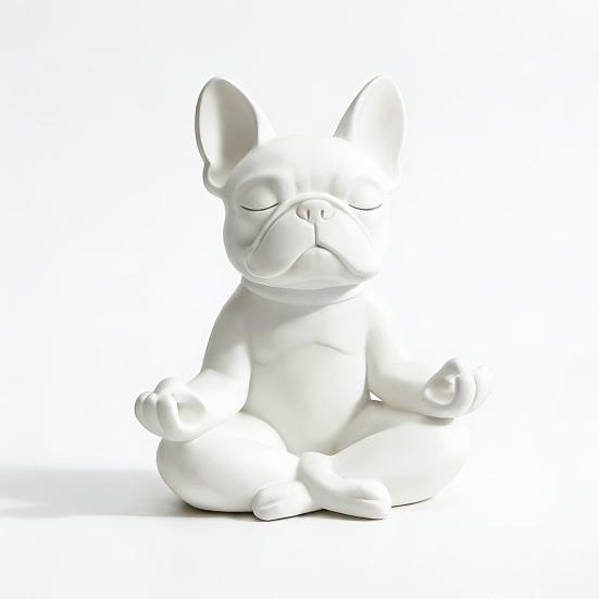 Creative Meditation Desktop Ornament 3D Printed Bulldog Eyeglass Stand, Dog Glasses Holder, Stable Fun Office Gadget Eyewear Display Stand for