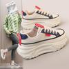 K6710 2024 Women's Dad Shoes: Colorful, Thick-soled, Height-boosting Leather Sneakers - Fashionable Korean Style for Students.
