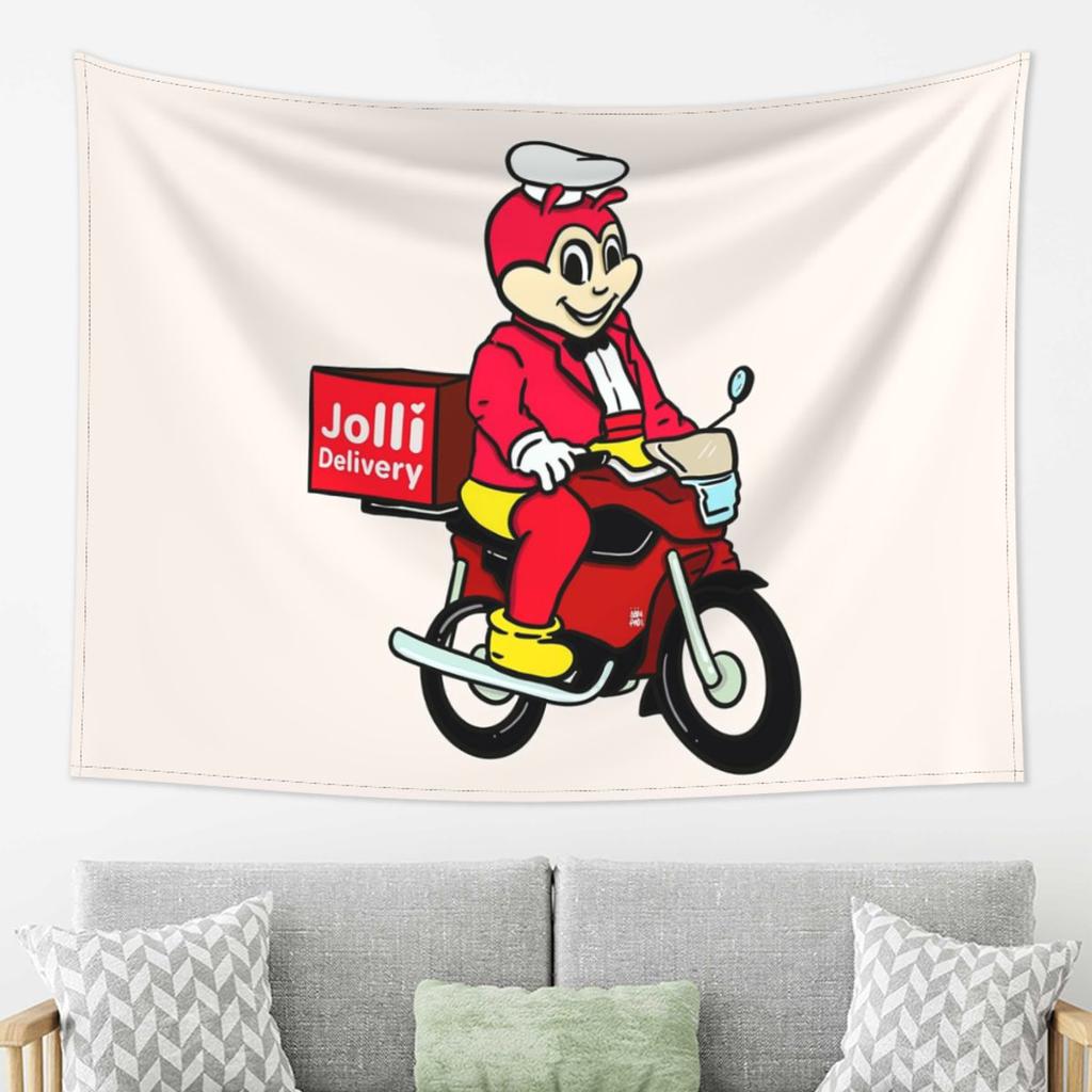 JOLLIBEE DELIVERY FILIPINO FOOD POCKET TEE Tapestry Wall Hanging Aesthetic Home Decoration Tapestries for Dorm Room