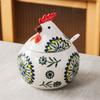 Креативная керамическая банка для приправ в виде петуха, коробка для приправ с крышкой, банка для перца, соли, влагостойкая кухонная утварь