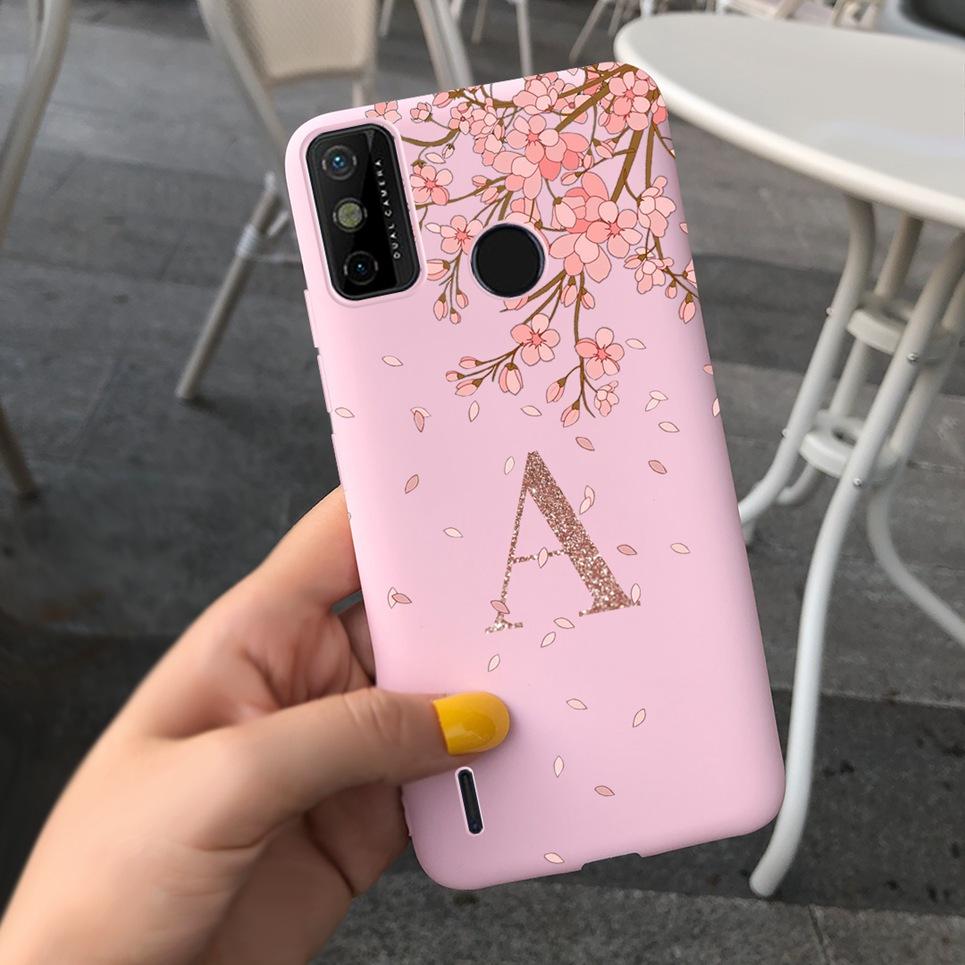 For Fundas Case TECNO Spark 6 GO Case Spark Go 2021 2020 Shell Capa Cool Crown Letters Black Cases On Spark 6GO Soft TPU Bumper