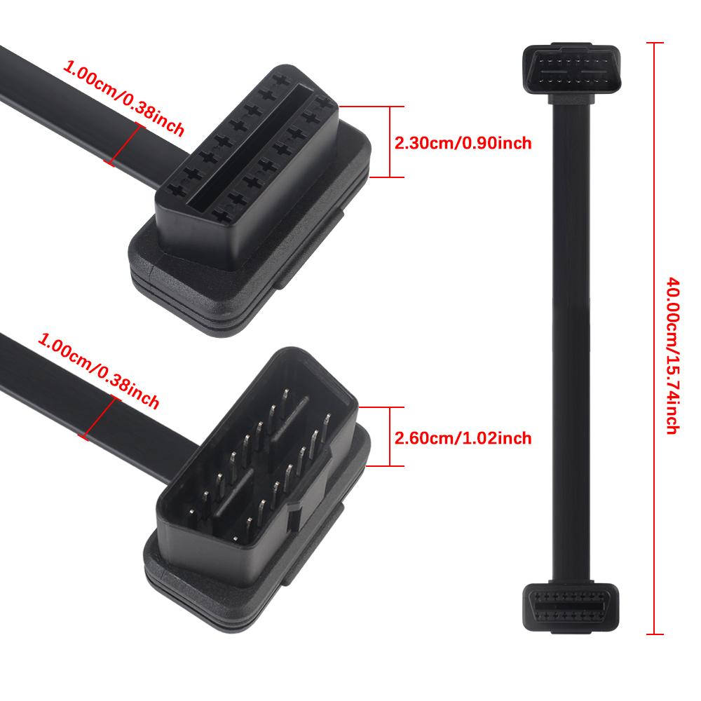 Расширенный адаптер сканера OBD2 «папа-мама» 16-контактный 40 см/8-контактный 100 см удлинительный кабель OBDII для диагностики автомобилей