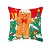 Red And Green Christmas Pattern Throw Pillow Cover With Short Plush Print For Living Room Sofa Decoration Cushion Cover