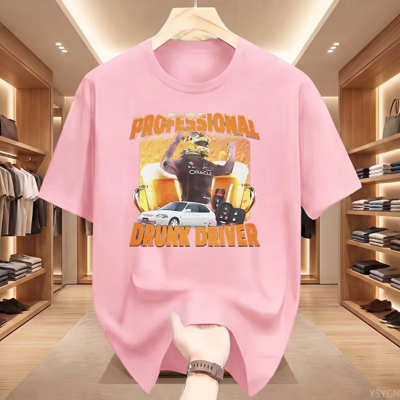 Professional Drunk Driver T-Shirt Men Drinking and Driving Tee Funny Beer Graphic Tees Party Clothes T Shirt Tops