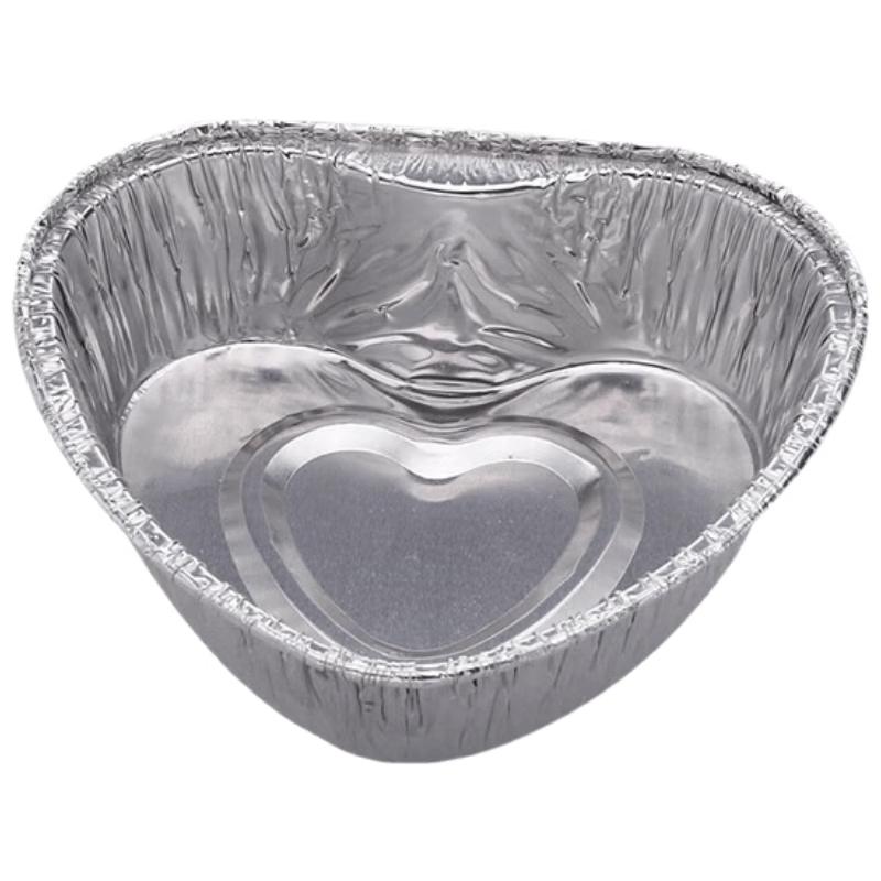 Faxilon Heart-Shaped Aluminum Foil Baking & Serving Bowls, 50-Pack