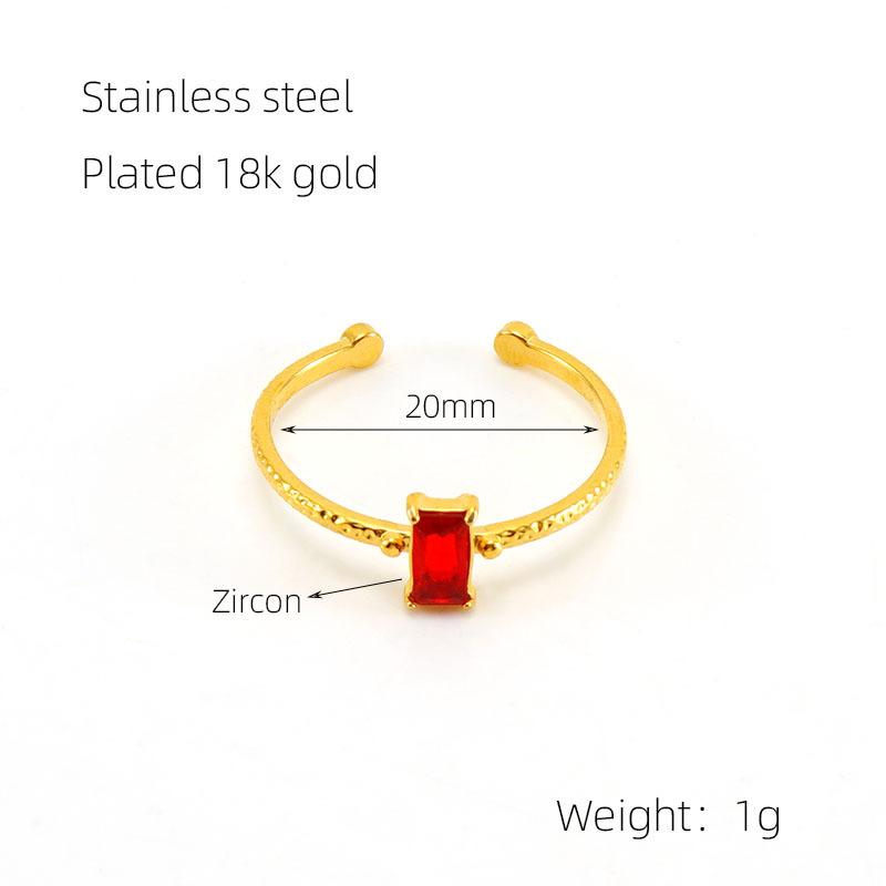 New Fashion Stainless Steel Zircon Ring Temperament Light Luxury Jewelry Titanium Steel 18k Opening Adjustable Ring