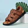 100% Cow Leather Sandals Outdoor Business Beach Shoes Men's Sandals Comfortable Soft Summer Casual Flats Shoes Men Size 38-48