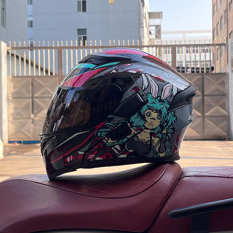 Motorcycle Helmets Men's and Women's Locomotive Full Helmets Bluetooth Peel-off Helmets Electric Vehicle Helmets