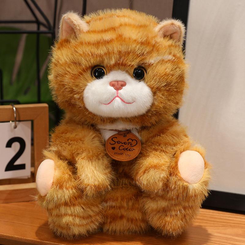 Новые 25/35 см милые плюшевые игрушки в виде кошки, мягкие, с декоративным узором, котенок, реалистичные животные, для детей и девочек, подарок на День святого Валентина