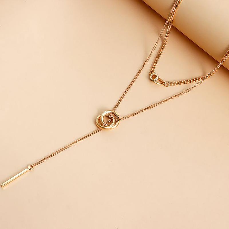 Винтажное двойное круглое многослойное ожерелье с подвесками, женские украшения, многослойные аксессуары для девочек, подарки, подвеска в богемном стиле