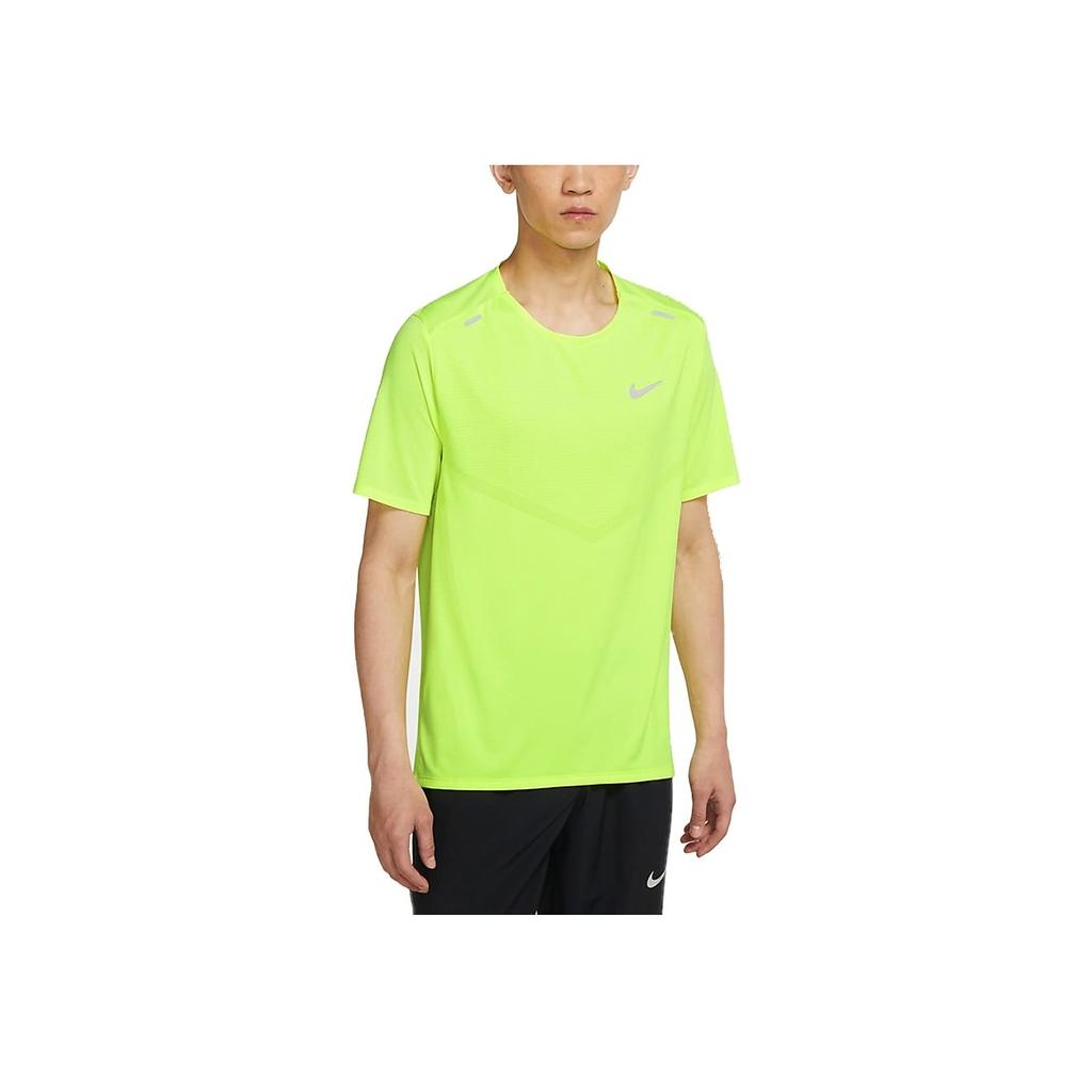 Nike Dri-Fit Rise 365 Running Breathable Quick-Drying Casual Sports Short-Sleeve T-Shirt Men Tops Fluorescent-Yellow CZ9185-702