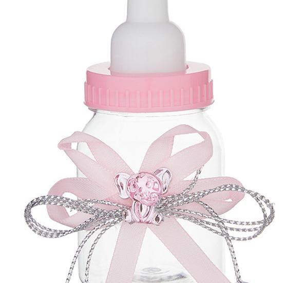1/6/12 шт. Мини-конфетница в виде бутылочки молока с мишкой из страз и бантом из ленты, для сладостей и угощений, банка для хранения, сувениры для вечеринки в честь рождения ребенка