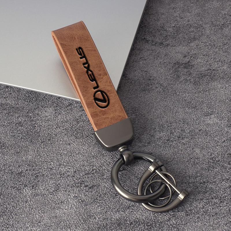 Leather Car Key Ring Keychain Pendant For Lexus LS LC RZ IS350 ES300 GS350 CT200h GX460 LX570 RX500h NX300 UX260 LM Accessories