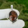 Mothers day Sale Sterling Silver Root Chakra Mahogany Obsidian Stone New Pendant