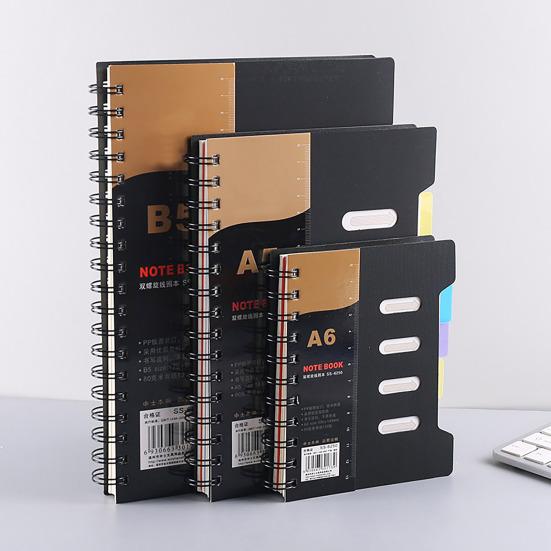 Спиральный блокнот с разделителями, гладкое письмо, утолщенная страница премиум-класса с кольцом для катушки A5/B5, блокнот-планировщик, офисные принадлежности