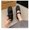 Женские туфли на плоской подошве Vulcanize Designer Loafers Diamond Rivet Туфли Mary Jane Женские туфли на плоской подошве с кристаллами и заклепками Балетки Lolita