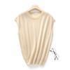 Round Neck Sleeveless Wool Knitted Short-sleeved Spring and Autumn New Loose and Slim Simple Casual Knitted Women's Top