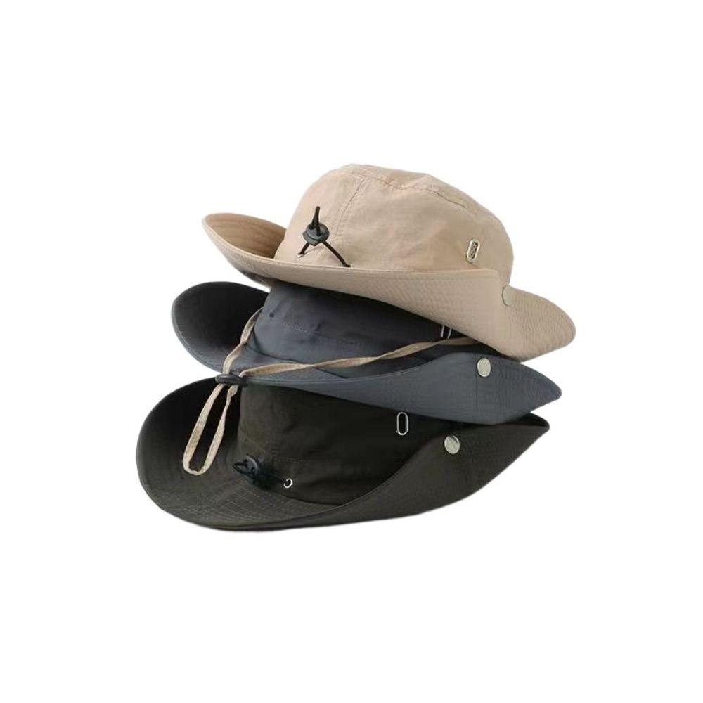 Sunscreen Sun Hat Solid Color Hiking Cap Fashion Hiking Fisherman Hat Fishing