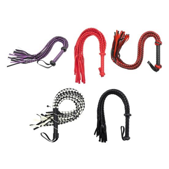 Кнут для лошади из искусственной кожи, двухцветный, с 8 плетеными хвостами, с петлей для подвешивания, кнут для тренировки лошади, для верховой езды